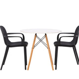 Jídelní stůl Danburi - Woodlook / Woodlook MDF + Baltimore Jídelní židle - černá / černá plast _2