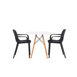 Jídelní stůl Danburi - Woodlook / Woodlook MDF + Baltimore Jídelní židle - černá / černá plast _2