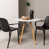Jídelní stůl Danburi - Woodlook / Woodlook MDF + Baltimore Jídelní židle - černá / černá plast _2