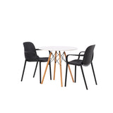 Jídelní stůl Danburi - Woodlook / Woodlook MDF + Baltimore Jídelní židle - černá / černá plast _2