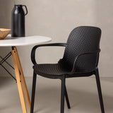 Jídelní stůl Danburi - Woodlook / Woodlook MDF + Baltimore Jídelní židle - černá / černá plast _2