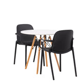 Jídelní stůl Danburi - Woodlook / Woodlook MDF + Baltimore Jídelní židle - černá / černá plast _2