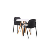 Jídelní stůl Danburi - Woodlook / Woodlook MDF + Baltimore Jídelní židle - černá / černá plast _2