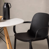 Jídelní stůl Danburi - Woodlook / Woodlook MDF + Baltimore Jídelní židle - černá / černá plast _2