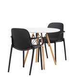 Jídelní stůl Danburi - Woodlook / Woodlook MDF + Baltimore Jídelní židle - černá / černá plast _2