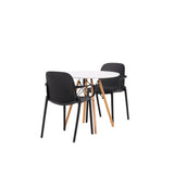 Jídelní stůl Danburi - Woodlook / Woodlook MDF + Baltimore Jídelní židle - černá / černá plast _2