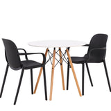 Jídelní stůl Danburi - Woodlook / Woodlook MDF + Baltimore Jídelní židle - černá / černá plast _2