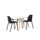 Jídelní stůl Danburi - Woodlook / Woodlook MDF + Baltimore Jídelní židle - černá / černá plast _2