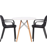 Jídelní stůl Danburi - Woodlook / Woodlook MDF + Baltimore Jídelní židle - černá / černá plast _2