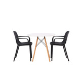 Jídelní stůl Danburi - Woodlook / Woodlook MDF + Baltimore Jídelní židle - černá / černá plast _2