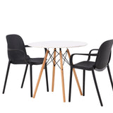 Jídelní stůl Danburi - Woodlook / Woodlook MDF + Baltimore Jídelní židle - černá / černá plast _2