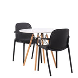 Jídelní stůl Danburi - Woodlook / Woodlook MDF + Baltimore Jídelní židle - černá / černá plast _2