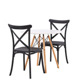 Danburi jídelní stůl - Woodlook / Woodlook MDF +Crosett Jídelní židle - Matná černá / Matná černá plast _2
