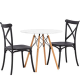 Danburi jídelní stůl - Woodlook / Woodlook MDF +Crosett Jídelní židle - Matná černá / Matná černá plast _2
