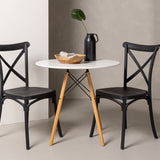 Danburi jídelní stůl - Woodlook / Woodlook MDF +Crosett Jídelní židle - Matná černá / Matná černá plast _2