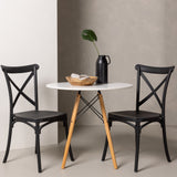 Danburi jídelní stůl - Woodlook / Woodlook MDF +Crosett Jídelní židle - Matná černá / Matná černá plast _2