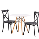 Danburi jídelní stůl - Woodlook / Woodlook MDF +Crosett Jídelní židle - Matná černá / Matná černá plast _2