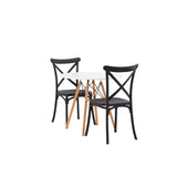 Danburi jídelní stůl - Woodlook / Woodlook MDF +Crosett Jídelní židle - Matná černá / Matná černá plast _2