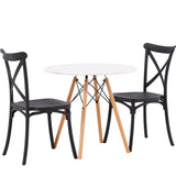 Danburi jídelní stůl - Woodlook / Woodlook MDF +Crosett Jídelní židle - Matná černá / Matná černá plast _2