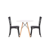 Danburi jídelní stůl - Woodlook / Woodlook MDF +Crosett Jídelní židle - Matná černá / Matná černá plast _2