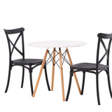 Danburi jídelní stůl - Woodlook / Woodlook MDF +Crosett Jídelní židle - Matná černá / Matná černá plast _2