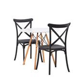 Danburi jídelní stůl - Woodlook / Woodlook MDF +Crosett Jídelní židle - Matná černá / Matná černá plast _2