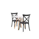 Danburi jídelní stůl - Woodlook / Woodlook MDF +Crosett Jídelní židle - Matná černá / Matná černá plast _2