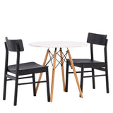 Jídelní stůl Danburi - Woodlook / Woodlook MDF + Jídelní židle Montros - Přírodní / Přírodní kaučukové dřevo _2