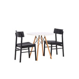 Jídelní stůl Danburi - Woodlook / Woodlook MDF + Jídelní židle Montros - Přírodní / Přírodní kaučukové dřevo _2