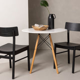 Jídelní stůl Danburi - Woodlook / Woodlook MDF + Jídelní židle Montros - Přírodní / Přírodní kaučukové dřevo _2