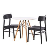 Jídelní stůl Danburi - Woodlook / Woodlook MDF + Jídelní židle Montros - Přírodní / Přírodní kaučukové dřevo _2