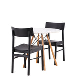 Jídelní stůl Danburi - Woodlook / Woodlook MDF + Jídelní židle Montros - Přírodní / Přírodní kaučukové dřevo _2