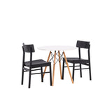 Jídelní stůl Danburi - Woodlook / Woodlook MDF + Jídelní židle Montros - Přírodní / Přírodní kaučukové dřevo _2