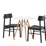 Jídelní stůl Danburi - Woodlook / Woodlook MDF + Jídelní židle Montros - Přírodní / Přírodní kaučukové dřevo _2