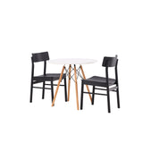Jídelní stůl Danburi - Woodlook / Woodlook MDF + Jídelní židle Montros - Přírodní / Přírodní kaučukové dřevo _2