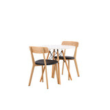 Jídelní stůl Danburi - Woodlook / Woodlook MDF + Jídelní židle Sanjos - Dubový vzhled / Černá PU _2
