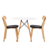 Jídelní stůl Danburi - Woodlook / Woodlook MDF + Jídelní židle Sanjos - Dubový vzhled / Černá PU _2
