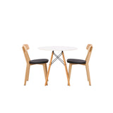 Jídelní stůl Danburi - Woodlook / Woodlook MDF + Jídelní židle Sanjos - Dubový vzhled / Černá PU _2