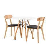 Jídelní stůl Danburi - Woodlook / Woodlook MDF + Jídelní židle Sanjos - Dubový vzhled / Černá PU _2