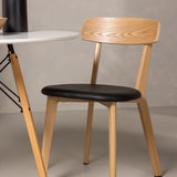 Jídelní stůl Danburi - Woodlook / Woodlook MDF + Jídelní židle Sanjos - Dubový vzhled / Černá PU _2