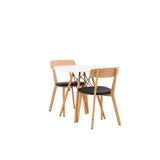 Jídelní stůl Danburi - Woodlook / Woodlook MDF + Jídelní židle Sanjos - Dubový vzhled / Černá PU _2