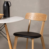 Jídelní stůl Danburi - Woodlook / Woodlook MDF + Jídelní židle Sanjos - Dubový vzhled / Černá PU _2