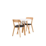 Jídelní stůl Danburi - Woodlook / Woodlook MDF + Jídelní židle Sanjos - Dubový vzhled / Černá PU _2