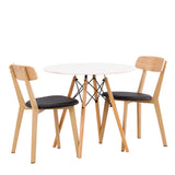 Jídelní stůl Danburi - Woodlook / Woodlook MDF + Jídelní židle Sanjos - Dubový vzhled / Černá PU _2