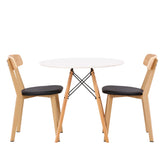 Jídelní stůl Danburi - Woodlook / Woodlook MDF + Jídelní židle Sanjos - Dubový vzhled / Černá PU _2