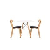 Jídelní stůl Danburi - Woodlook / Woodlook MDF + Jídelní židle Sanjos - Dubový vzhled / Černá PU _2