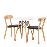 Jídelní stůl Danburi - Woodlook / Woodlook MDF + Jídelní židle Sanjos - Dubový vzhled / Černá PU _2