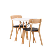 Jídelní stůl Danburi - Woodlook / Woodlook MDF + Jídelní židle Sanjos - Dubový vzhled / Černá PU _2