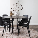 Jídelní stůl Copenhagen – černá / mocca dýha + jídelní židle Baltimore – černá / černý plast _4
