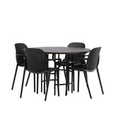 Jídelní stůl Copenhagen – černá / mocca dýha + jídelní židle Baltimore – černá / černý plast _4